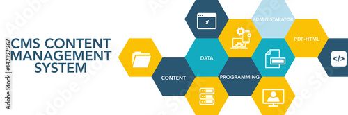 CMS Content Management System Icon Concept