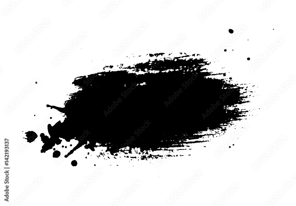 Isolated ink spot on white background. Black paint splash illustration. Isolated ink spot on white background. Black paint splash illustration.