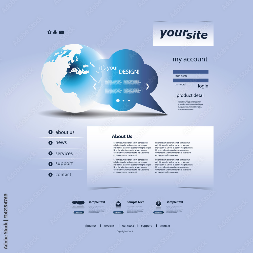 Naklejka premium Website Template