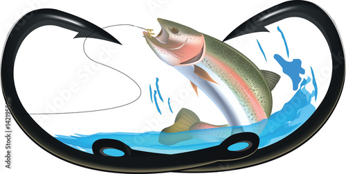 adesivo di pesca pesce predatore