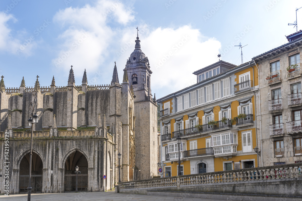 Cathedral in Lekeitio, Basque country, Spain.