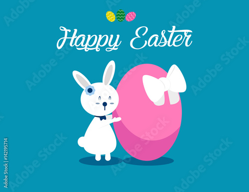 Lovely easter bunnies set. Concept easter illustration. Vector cartoon character and abstract. © zenzen
