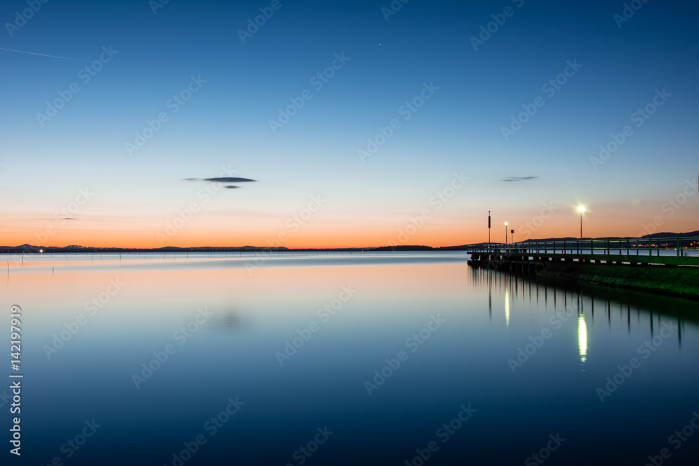 Blue hour sunset @ italian lake