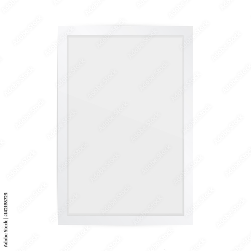 Realistic square white frame isolated on white. It can be used for presentations. Vector EPS10 illustration. Realistic square white frame isolated on white. It can be used for presentations. Vector EPS10 illustration.