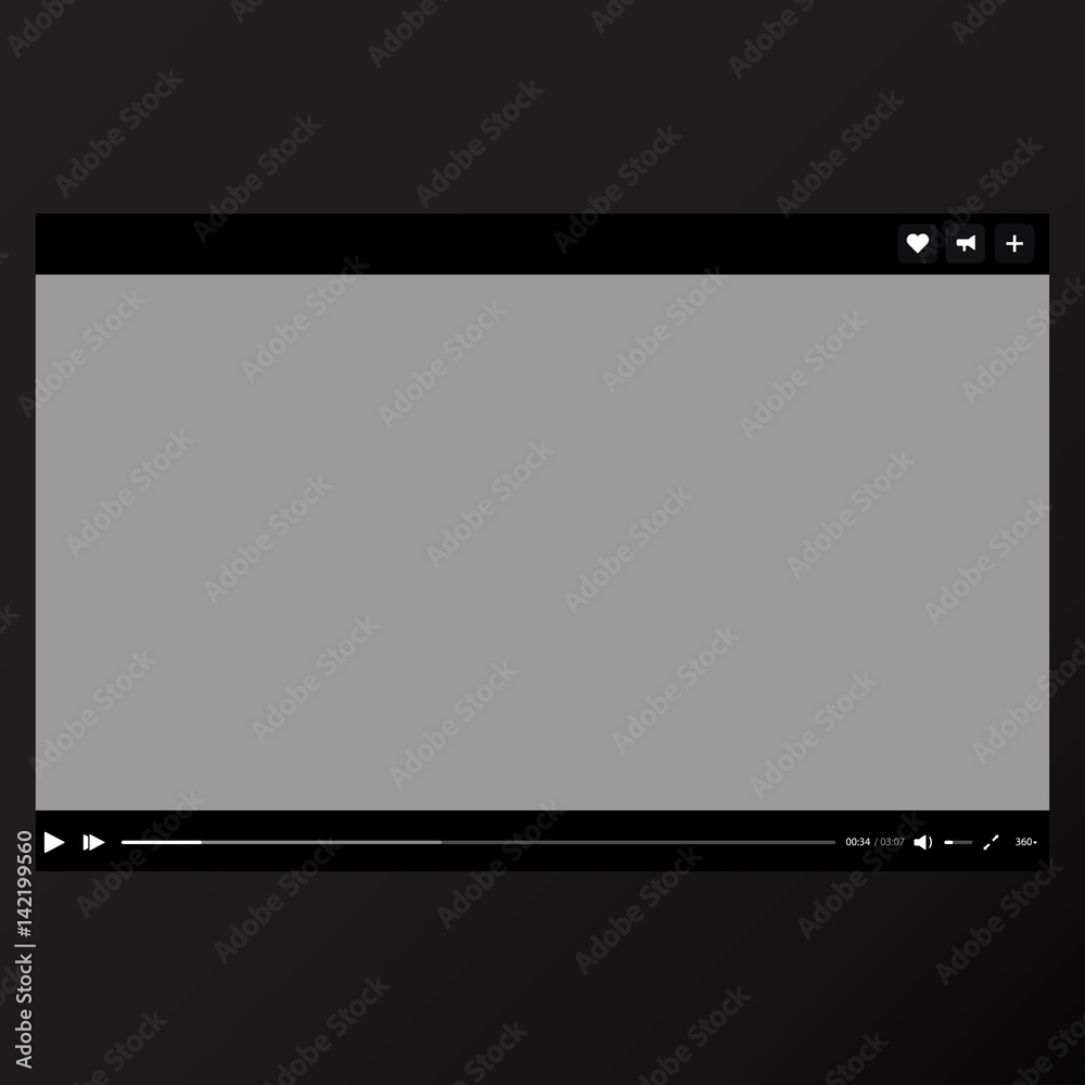 Video Player mockup for web site skin template of and audio vector concept mobile apps Video Player mockup for web site skin template of and audio vector concept mobile apps