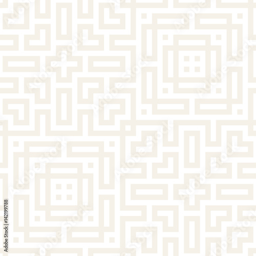 Maze Tangled Lines Contemporary Graphic. Abstract Geometric Background Design. Vector Seamless Pattern.