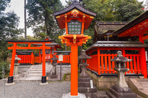 uddhist temple at Fushimi Inari Shrine with thousands of torii gates in Kyoto  Japan.