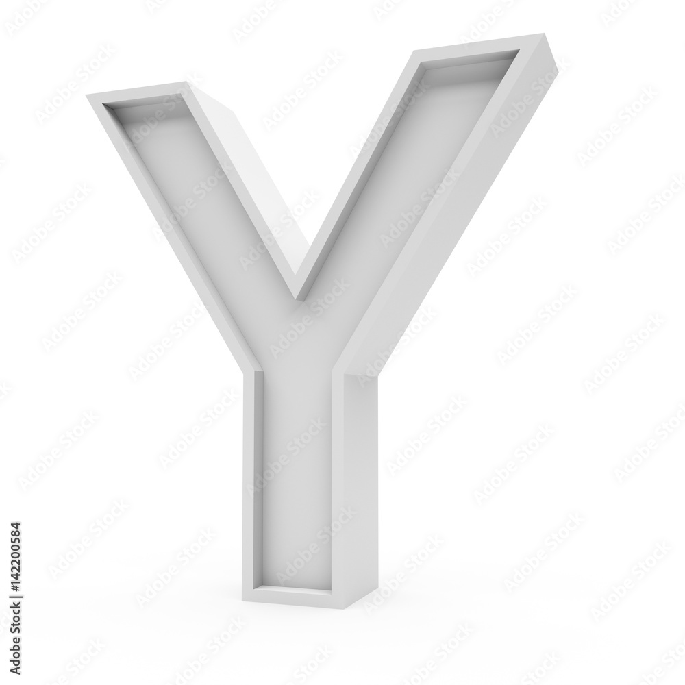 3d Rendering grey material letter Y isolated white background 3d Rendering grey material letter Y isolated white background