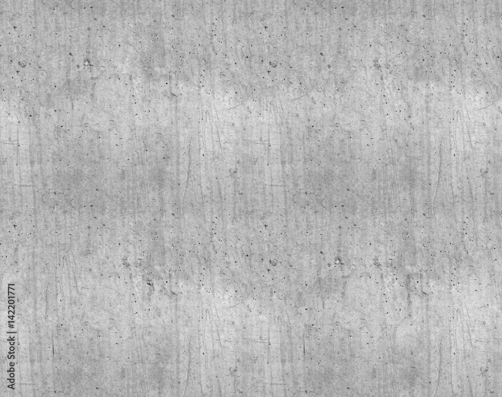Seamless grey smooth new concrete wall texture. Stock Photo