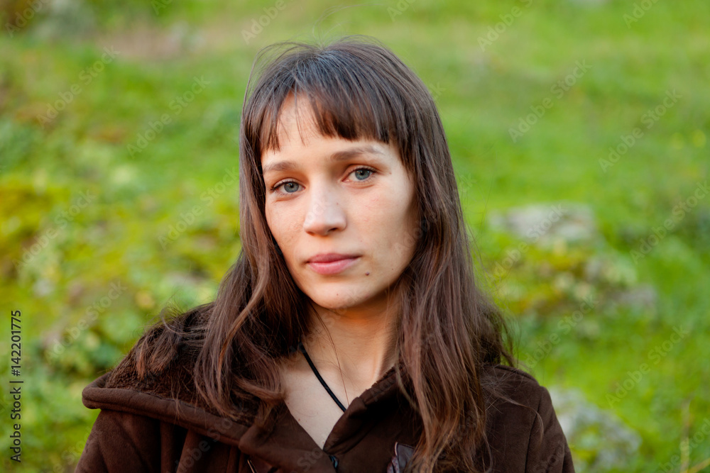Beautiful brunette woman with blue eyes Beautiful brunette woman with blue eyes