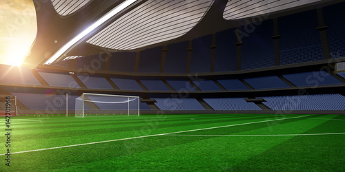3d render emptry hi-tech stadium evening without people day photo