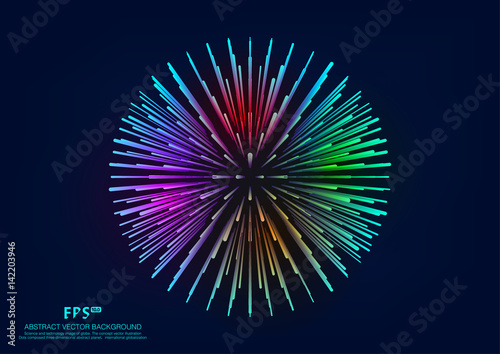 Abstract Graphics radiation, dots and lines