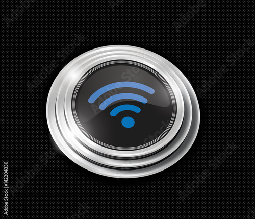 Silberner Knopf - Wlan - WIFI