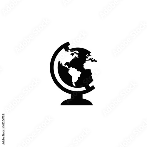 globe erth icon flat design