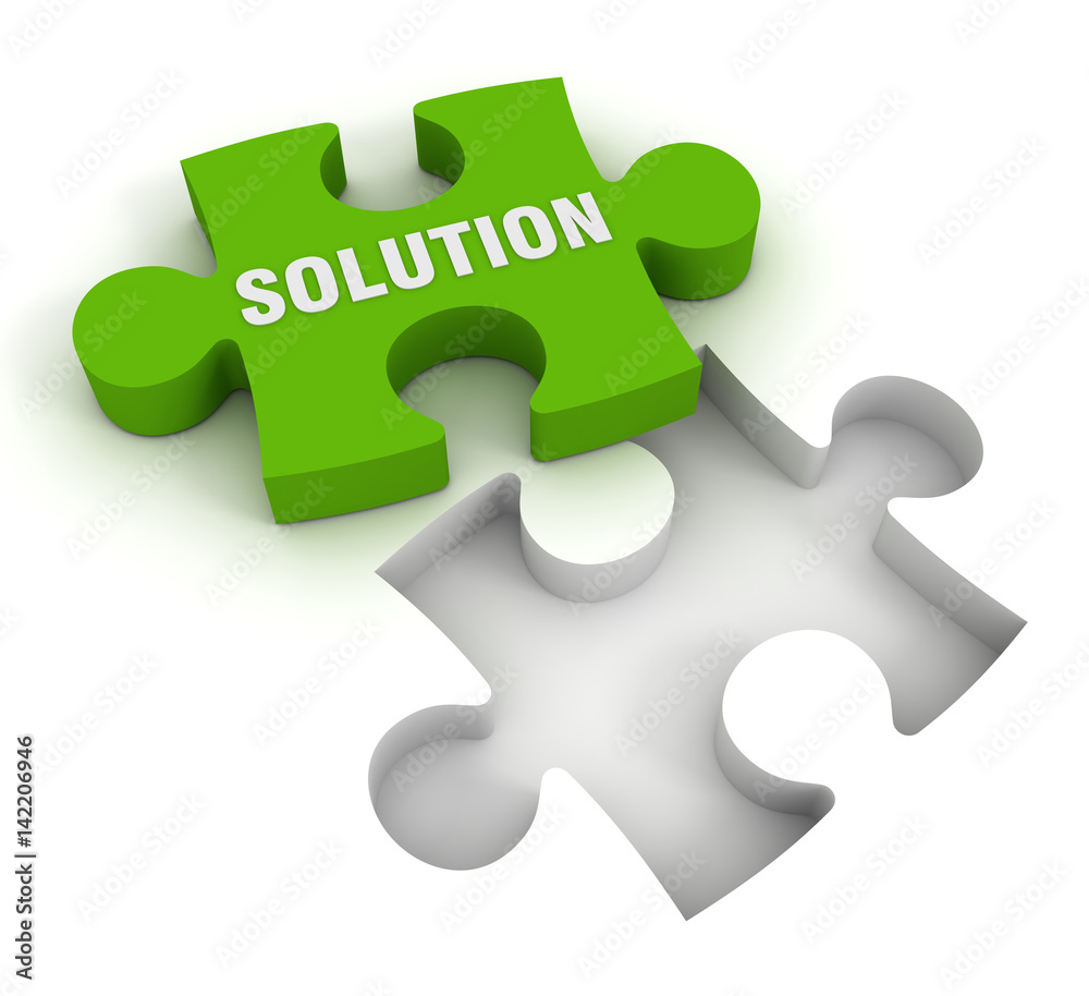 solution puzzle concept  3d illustration