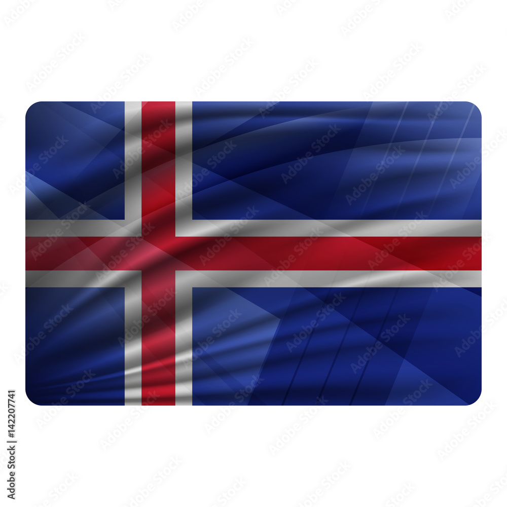 Fototapeta premium National flag of Iceland in modern design style.