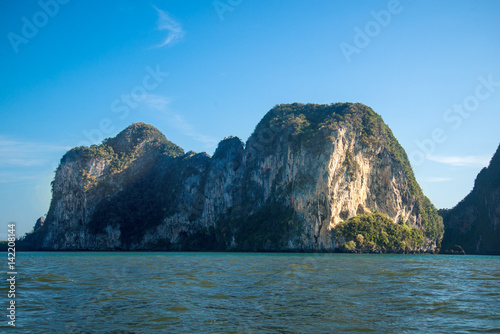 Simple island or mountain in sea