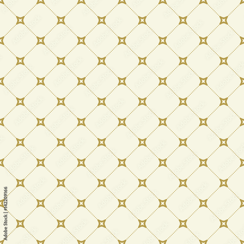 Fototapeta premium Geometric dotted vector golden pattern. Seamless abstract modern texture for wallpapers and backgrounds