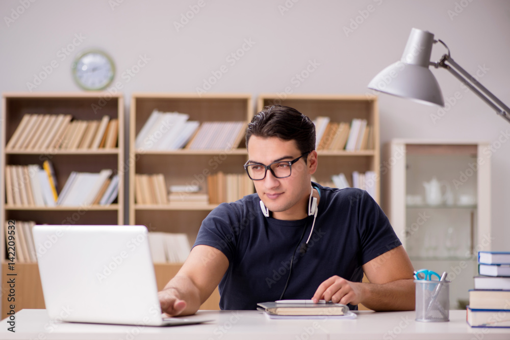 Young freelance worked working on computer Young freelance worked working on computer