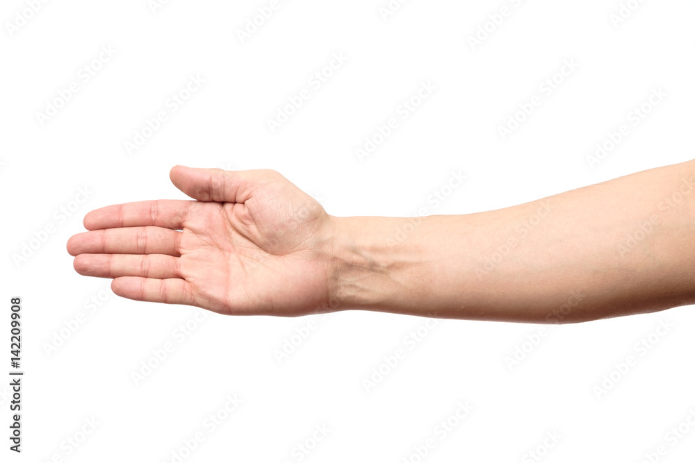 Man stretching hand to handshake isolated Man stretching hand to handshake isolated