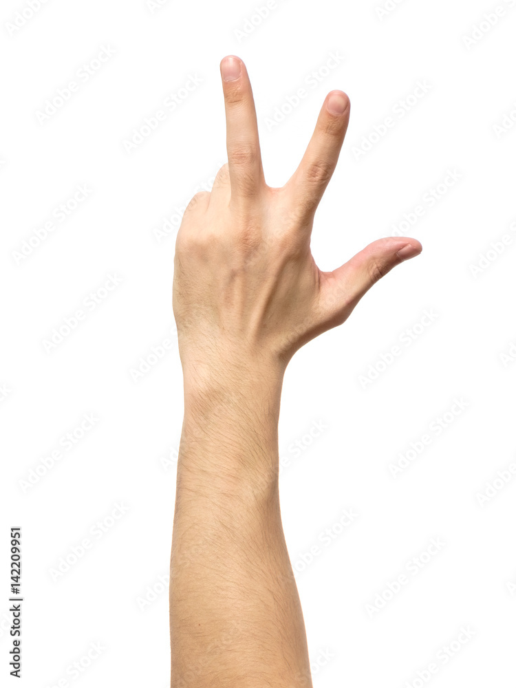 Counting hand sign isolated on white Counting hand sign isolated on white