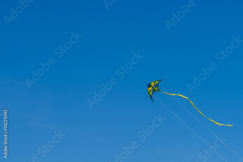 Colorful Kite Flying In Summer Blue Sky