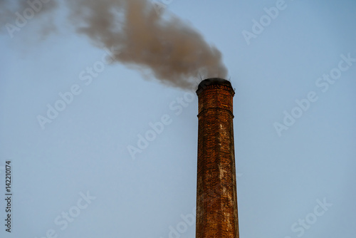 Industry Smoke Pollution From Factory Chimney