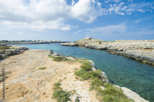 Menorca coast  light  blue sea