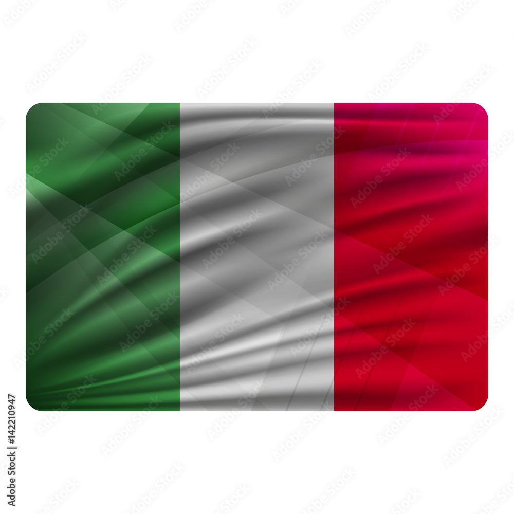 Obraz premium National flag of Italy in modern design style.