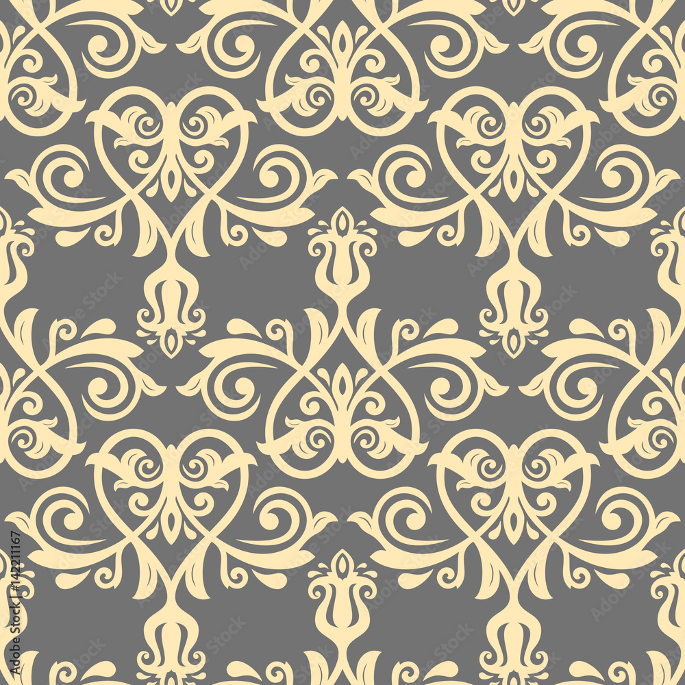 Damask vector classic pattern. Seamless abstract background with repeating elements. Orient background Damask vector classic pattern. Seamless abstract background with repeating elements. Orient background