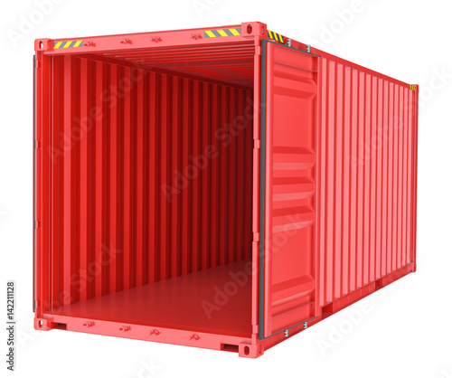 Shipping container on white background