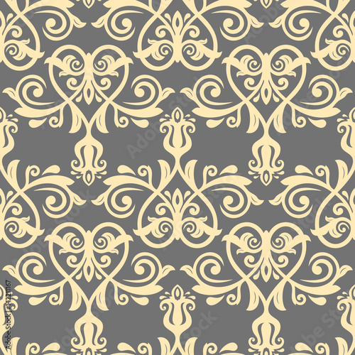 Damask vector classic pattern. Seamless abstract background with repeating elements. Orient background