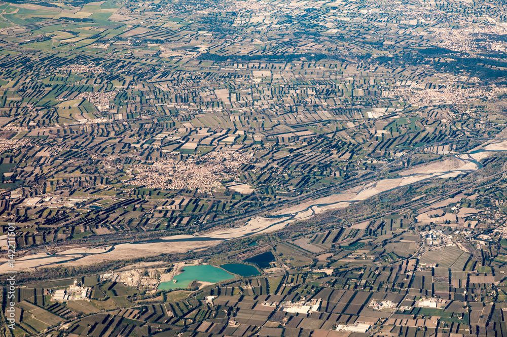 aerial of rural landscape near Marseilles