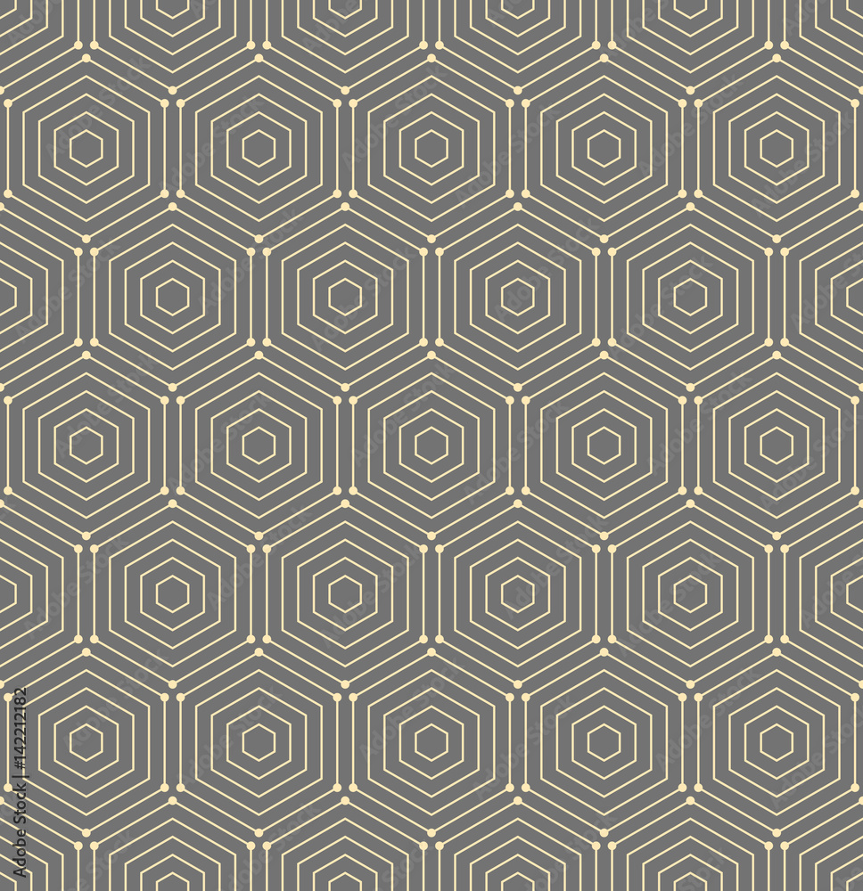 Geometric abstract vector hexagonal background. Geometric modern golden ornament. Seamless modern pattern Geometric abstract vector hexagonal background. Geometric modern golden ornament. Seamless modern pattern