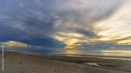 Scenery in the morning of Pranburi beach , Pranburi district , Prachuap Khiri Khan Province, Thailand