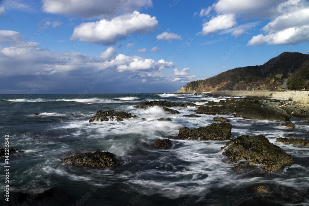 冬の日本海　能登半島外浦