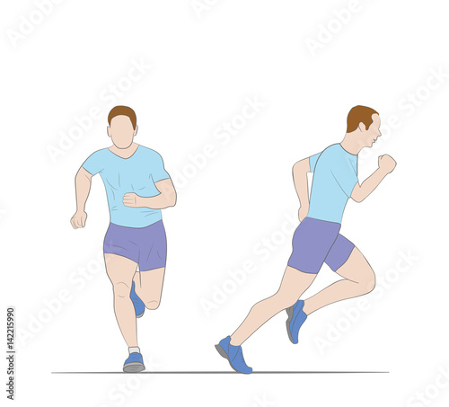 man running. Sport, getting rid of excess weight. healthy lifestyle. vector illustration.