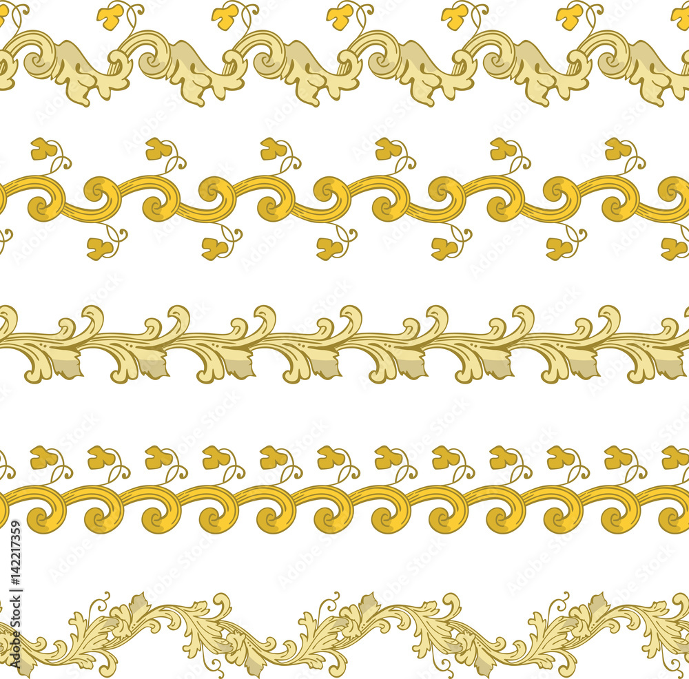 Fototapeta premium Seamless decorative borders