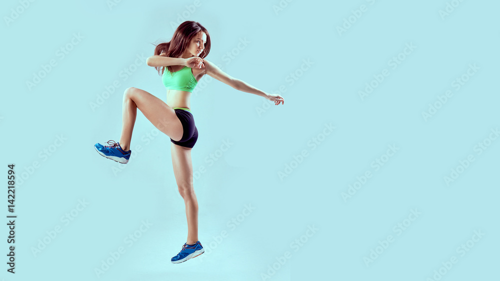 Sports exercises lifestyle, woman in sportswear at gym