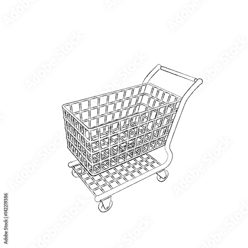 Empty shopping cart. Isolat...