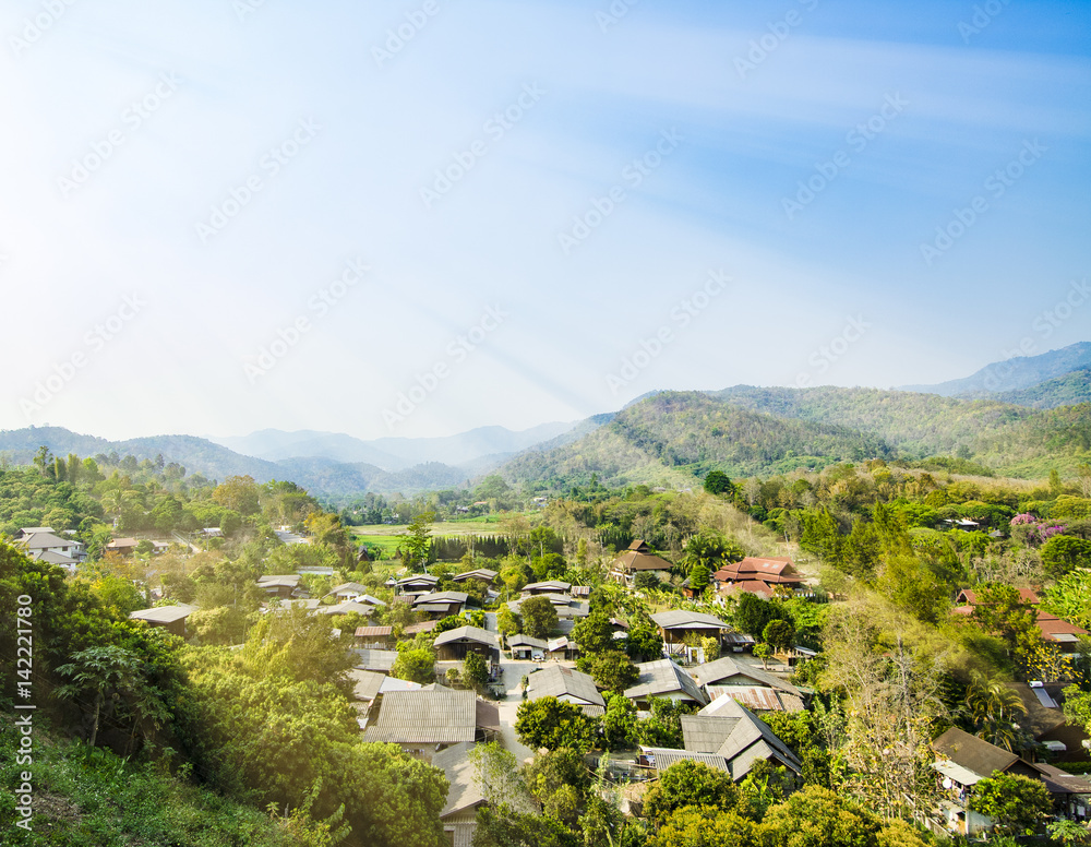 Village in the valley of Thailand