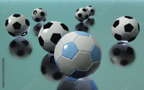Soccer balls with reflection