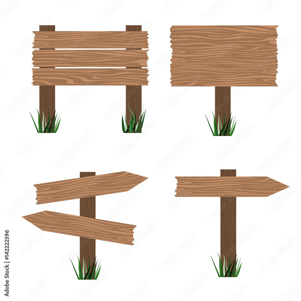 Vector wooden signs, indicators Vector wooden signs, indicators