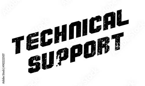 Technical Support rubber stamp. Grunge design with dust scratches. Effects can be easily removed for a clean, crisp look. Color is easily changed.
