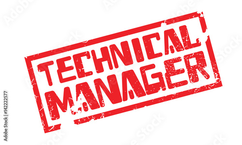 Technical Manager rubber stamp. Grunge design with dust scratches. Effects can be easily removed for a clean, crisp look. Color is easily changed.