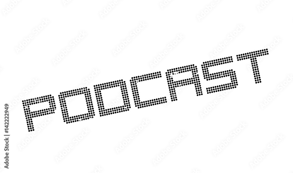 Podcast rubber stamp. Grunge design with dust scratches. Effects can be easily removed for a clean, crisp look. Color is easily changed. Podcast rubber stamp. Grunge design with dust scratches. Effects can be easily removed for a clean, crisp look. Color is easily changed.