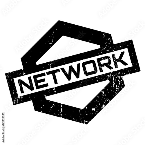 Network rubber stamp. Grunge design with dust scratches. Effects can be easily removed for a clean, crisp look. Color is easily changed.