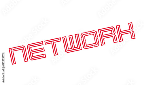 Network rubber stamp. Grunge design with dust scratches. Effects can be easily removed for a clean, crisp look. Color is easily changed.