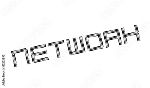 Network rubber stamp. Grunge design with dust scratches. Effects can be easily removed for a clean, crisp look. Color is easily changed.