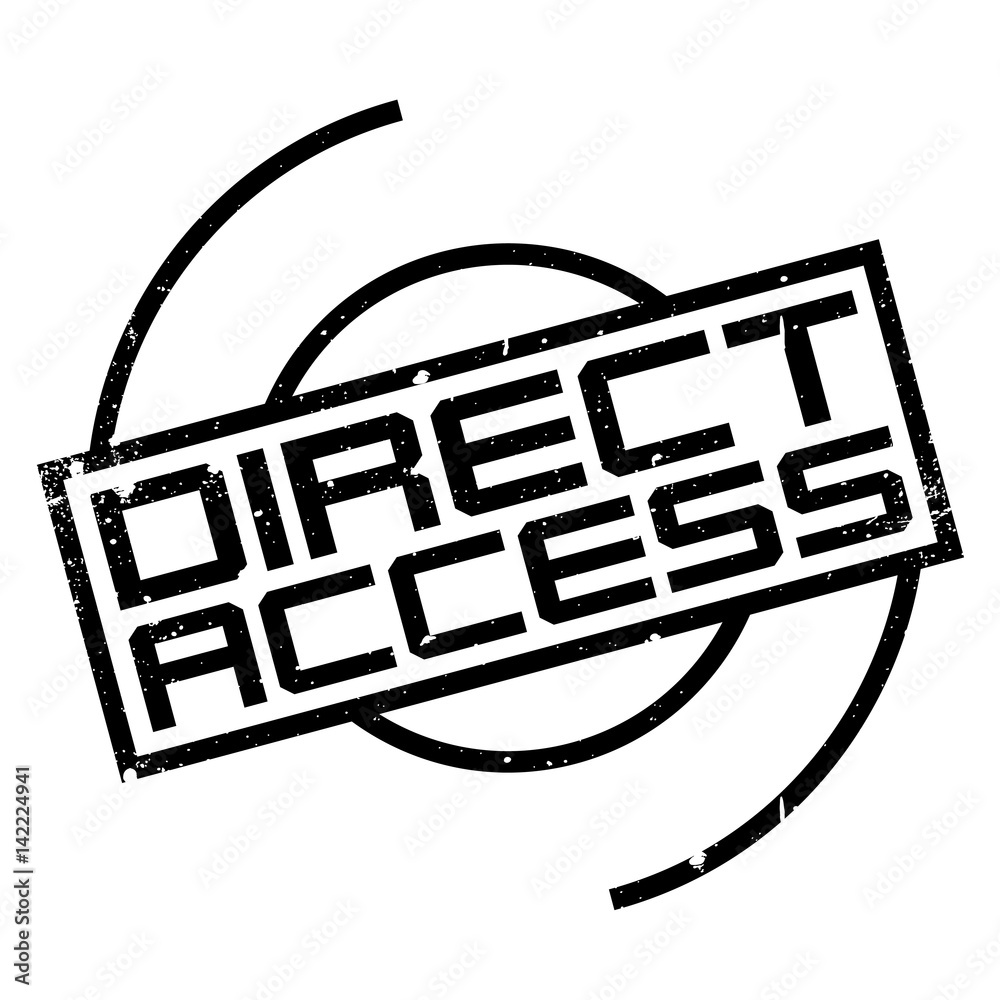 Direct Access rubber stamp. Grunge design with dust scratches. Effects ...